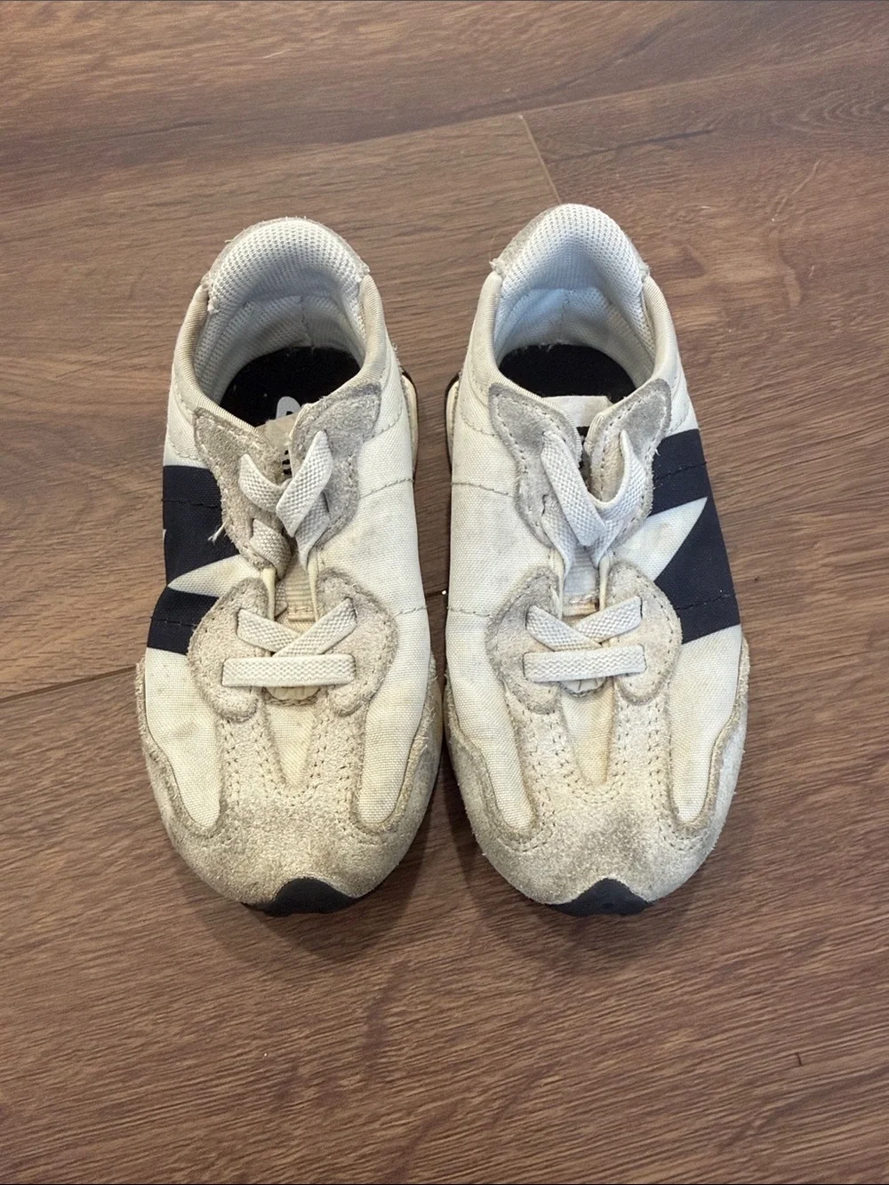 New Balance White and Black Kids Sneakers
